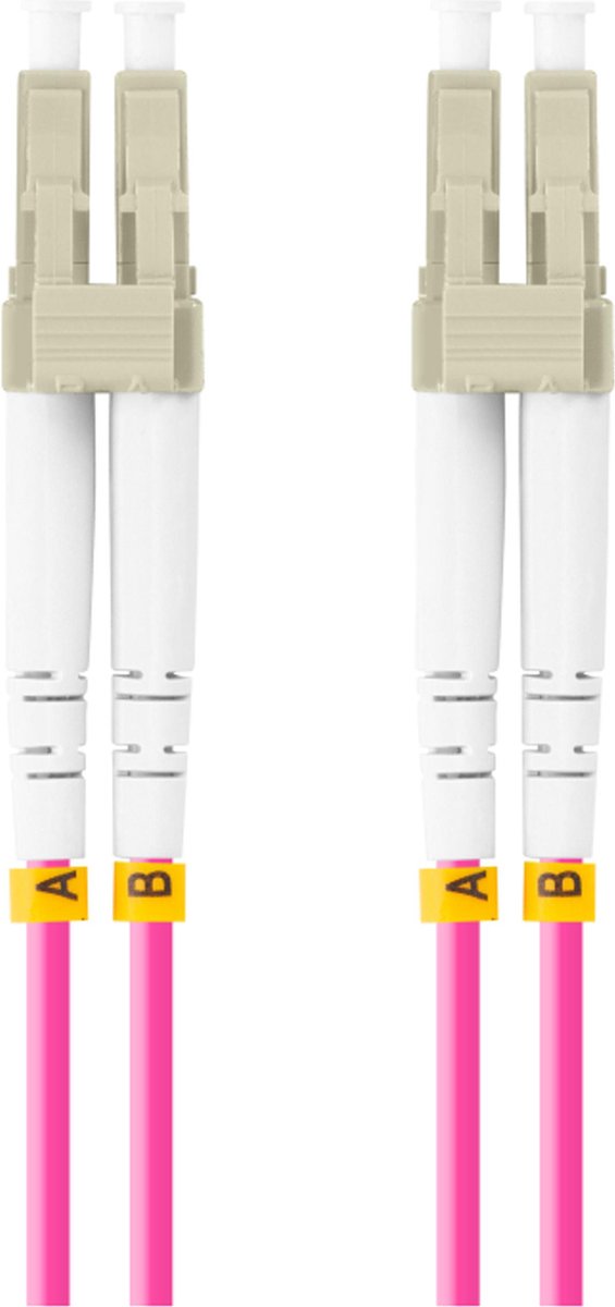 Lanberg - Lanberg glasvezelkabel FO-LULU-MD41-0020-VT 2 m met LC/UPC en OM4 connectoren