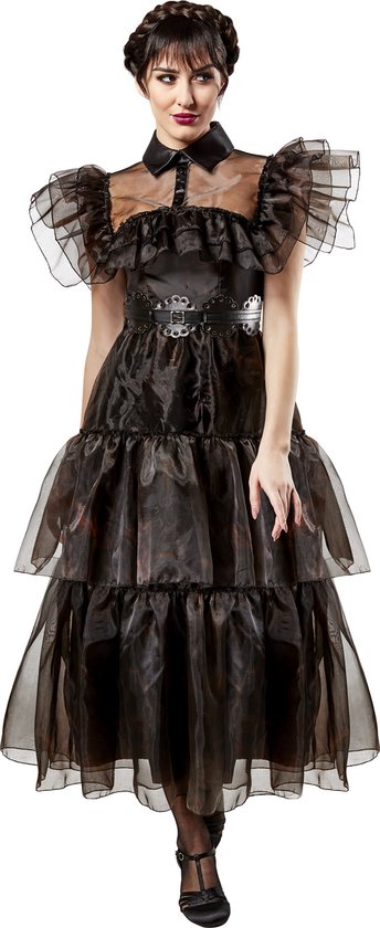 Rubies - Wednesday baljurk volwassen (maat M) - Carnaval - Wednesday Addams kostuum - Wednesday jurk