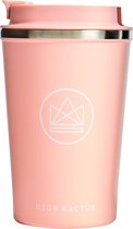 Tasse de voyage Neon Kactus Flamingo 380 ml Acier inoxydable/Rose silicone