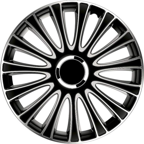 Trimak Wieldoppen, 14 inch, 4-delige set, zilver, ABS-kunststof