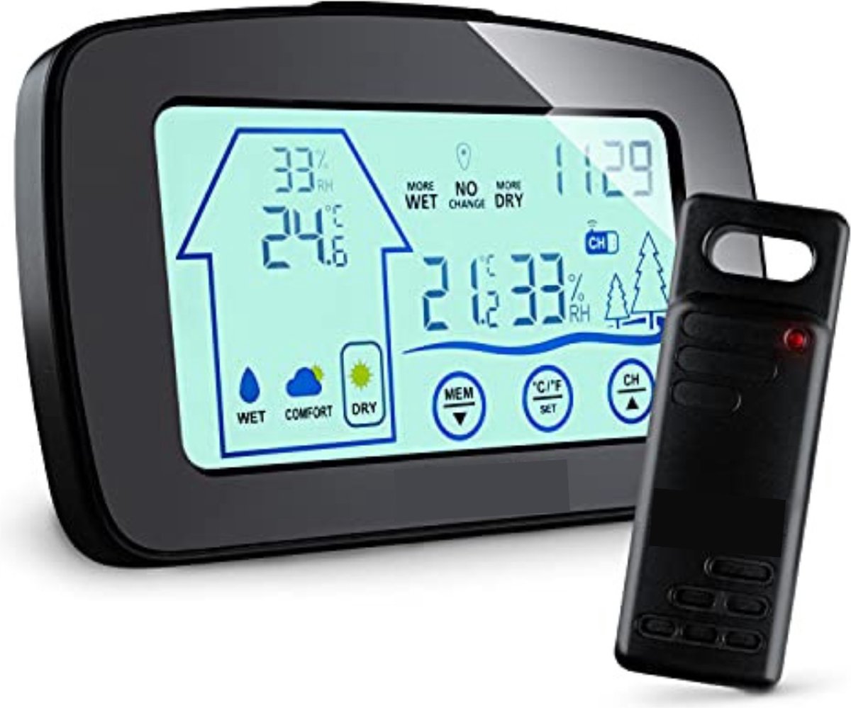 Weerstation Met Buitensensor - Weerstation Draadloos Binnen Buiten