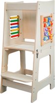 Underestimate - Leertoren met telraam en krijtbord - Learning Tower - Keukenhulp - keukentoren - leertoren Montessori - Opstapje - Kindertrap - Leertoren peuters - Leer toren