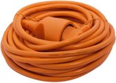 Verlengsnoer PVC oranje 2x1qmm 12m