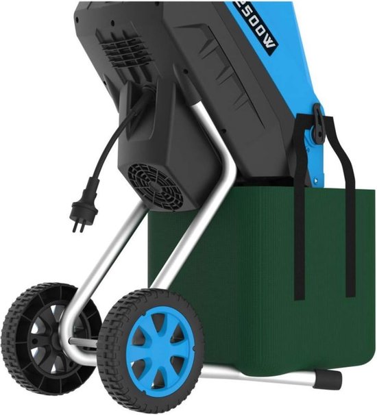 Tuinhakselaar - Hakselaar - (onderhoudsarm, zelfsluitend, opvangzak van 45 liter, transportwielen, 2500 W motorvermogen), 63 x 32 cm — afbeelding 5