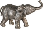 Beeld - Olifant - Jonge olifant - Baby olifant - Woondecoratie - Woonaccessoire - Goud grijs - 19x8x13cm - Polyresin