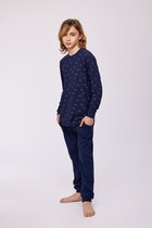 Woody Studio pyjama jongens/heren - donkerblauw - mammoet print - 232-12-QTR-Z/943 - maat 164