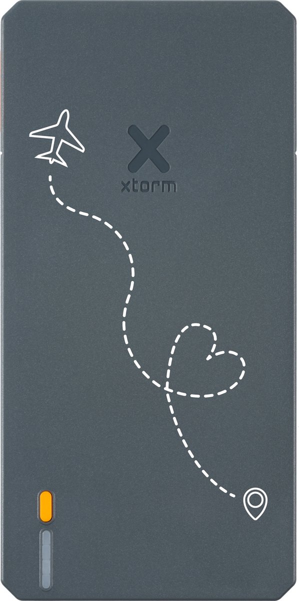 Xtorm Powerbank 20.000mAh Blauw - Design - Love Travelling - USB-C poort - Lichtgewicht / Reisformaat - Geschikt voor iPhone en Samsung