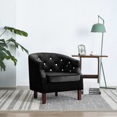 The Living Store Fauteuil élégant Revêtement en velours - 65 x 64 x 65 cm - noir