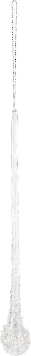 Dekoratief | Box 6 hangers ijspegels, transparant, glas, 20x15x3cm | A235447