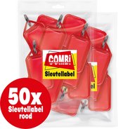 Combi-Label rouges avec incrustation - Porte-clés - Etiquette nominative – dépliantes 50 pièces