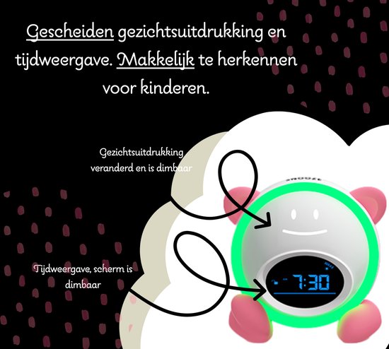 YUCONN Nēny Slaaptrainer Kinderen - Kinderwekker met Nachtlamp - Slaapwekker - Slaaphulp - Dimbaar - Roze van Merkloos — afbeelding 5