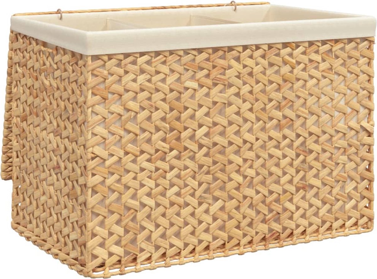 Goedkoopste vidaXL - Wasmand - met - 3 - vakken - 75x42,5x52 - cm - waterhyacint