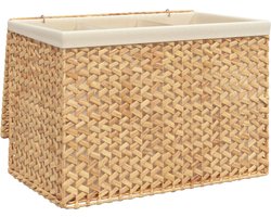 vidaXL - Wasmand - met - 3 - vakken - 75x42,5x52 - cm - waterhyacint
