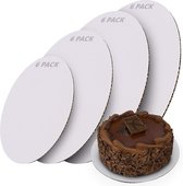 Set van 24 witte ronde taartborden van karton – 16, 20, 25 en 30 cm – verschillende maten – wegwerp taartbord – taartbord voor het decoreren van taarten
