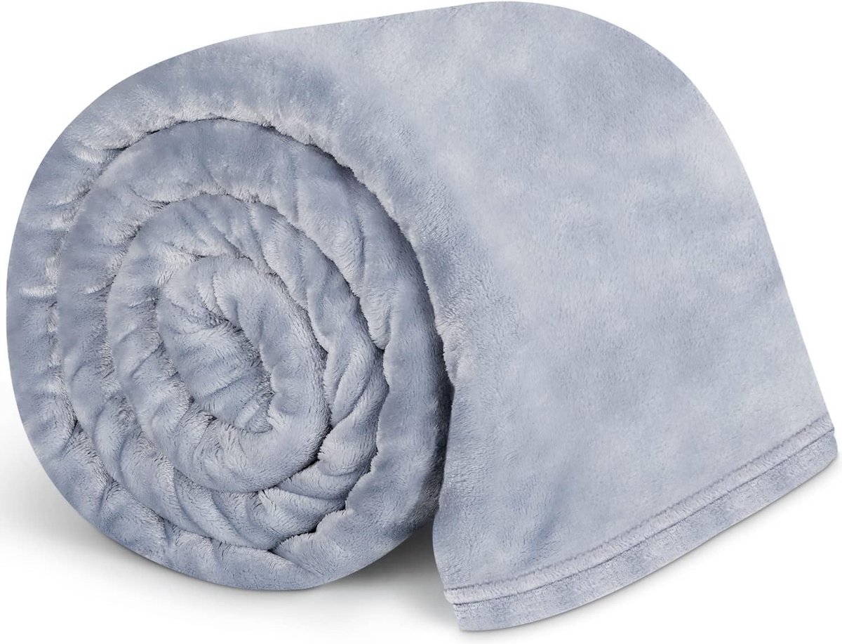 Knuffeldeken, wollig, kleine fleecedeken voor bank, zachte en warme dekens als bankdeken, woondeken, bankdeken, sprei, deken voor bank, bed, 200 x 230 cm, microvezel, grijs