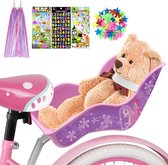 Siège de vélo de Poupées , siège de poupée pour vélo pour enfants avec étoiles à pince à rayons, autocollants, guidon de banderole, pour bricolage selle de vélo poupées filles coffret cadeau pour enfants