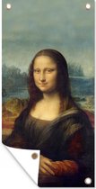 Tuinposter Mona Lisa - Da Vinci - Schilderij - 30x60 cm - Tuindoek - Buitenposter