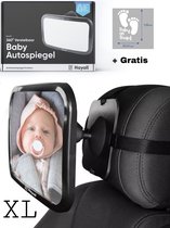 Autospiegel Baby 360° Verstelbaar voor Hoofdsteun Autostoel -Achteruitkijkspiegel XL- Achterbankspiegel Kinderen -Baby Veiligheid Accessoires - Zwart
