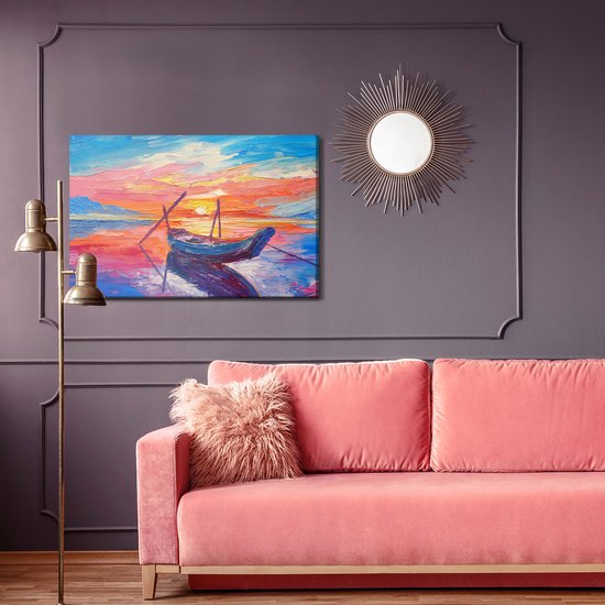 Peinture Roi - Toile Peinture Bateaux de pêche en mer - 70 x 50 cm