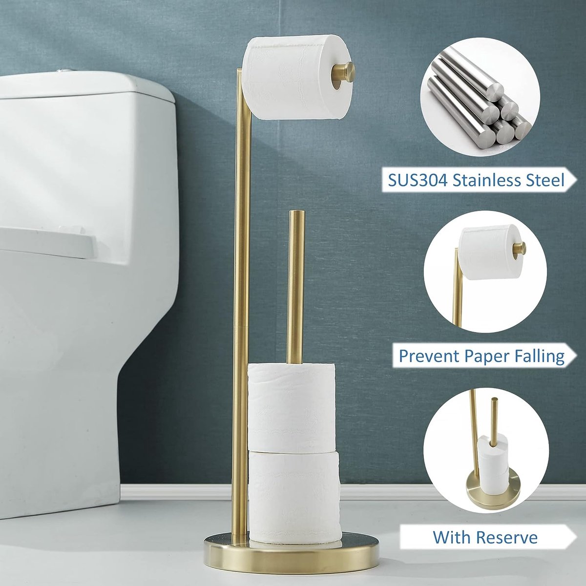 Lelan Porte-Papier Toilette, SUS304 de la Meilleure qualité Porte-Papier  Toilette matériau en Acier Inoxydable pour Salle de Bain Cuisine Toilettes ( Noir) : : Bricolage