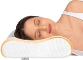 Hoofdkussen Ergonomisch - Zacht en ondersteunend - Traagschuim - Voor een rustgevende en aangename slaap (Wit)
