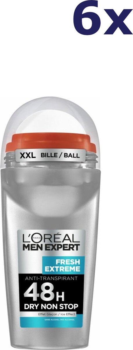 L’Oréal Paris Men Expert Fresh Extreme Deodorant Roller - 6 x 50ml