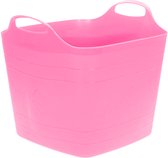 Excellent Houseware Flexibele emmer - roze - 25 liter - kunststof - vierkant - 35 x 38 cm