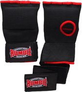 Rumble - Binnenhandschoenen Boksen - Bandage Boksen - Zwart-Rood met Stevige strap L