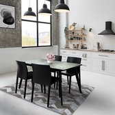 Lina® Britt Eettafel 160 cm - MDF Brandvertragend - Zwart Design Tafel