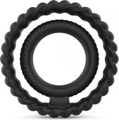 Dorcel - Dual Ring - Siliconen Rekbare Cockring – Zwart