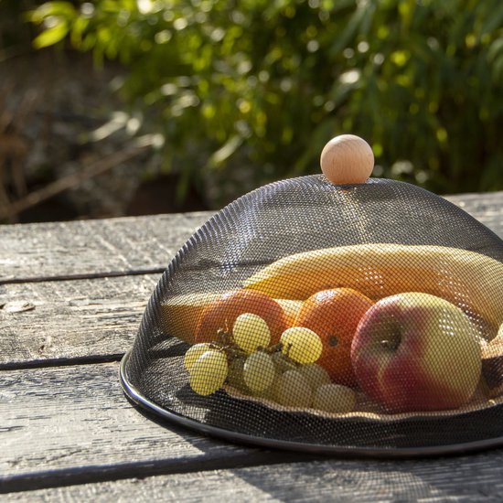 1x Zwarte vliegenkappen voor voedsel 30 cm - Voedselkap - Eten/voedsel beschermen tegen ongedierte - Afdekkappen/vliegenkappen van Dettelin — afbeelding 2