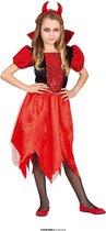 Fiestas Guirca - Little Devil meisjes (5-6 jaar) - Carnaval Kostuum voor kinderen - Carnaval - Halloween kostuum meisjes