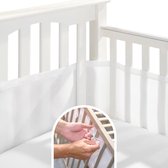 Baby Bedomrander - Bedbumper Ledikant - Wit - Set van 2 - 335x30 & 158x30cm