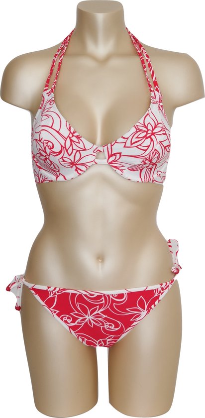 Freya - Bondi Beach - halter bikini set - Wit/Rood - Maat 70D + S