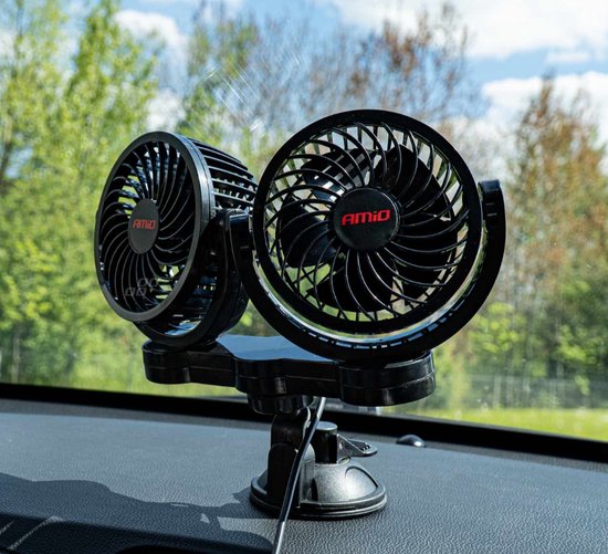 Duo auto ventilator - 4 inch - 12V - Met zuignap