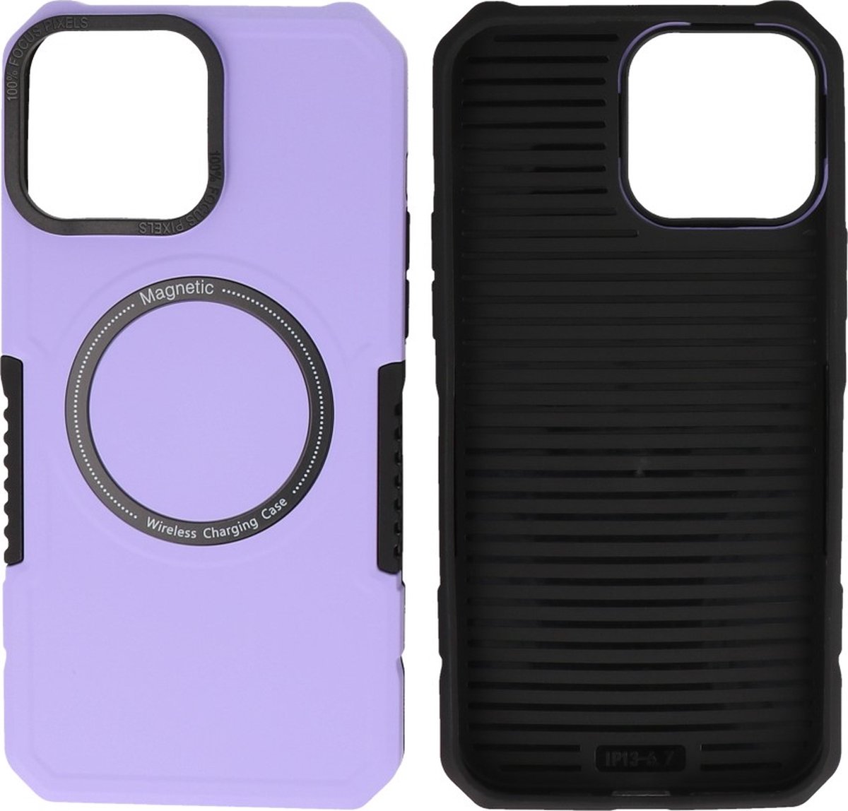 iPhone 13 Pro Max MagSafe Hoesje - Shockproof Back Cover - Paars
