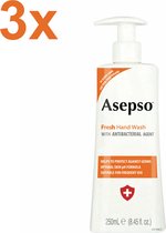 Asepso - Fresh - Antibacteriële Handzeep/Zeeppomp - 3x 250ml - Voordeelverpakking