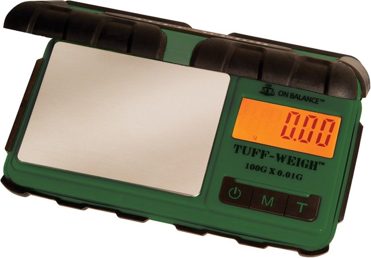 On Balance Tuff-Weigh Groen / Zwart Digitale Precisie Weegschaal 0.01 tot 200 Gram Nauwkeurig 1stuk