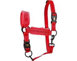 Excellent Horse Superior Essential Halster - XL (Full) - Reflecterend halster voor paard - Paardenhalster met fleece onderlegde neusriem - Geschikt voor paarden - Rood