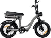 Bol.com EB8 Fatbike E-bike 250Watt motorvermogen topsnelheid 25 km/u 20X4.0” Banden 7 Versnellingen met alarm Grijs aanbieding