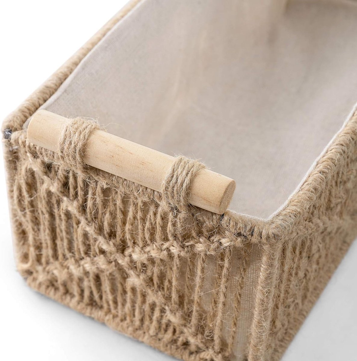 Macramé Opbergmand Boho Decoratiemanden Voor Het Organiseren Geweven Decoratieve Mand Voor Op Het Aanrecht Toiletpapiermand A~p125870644