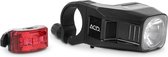 ACID Fietslampset PRO - 80 lux - Voorlicht & Achterlicht - Oplaadbaar - Klein/Compact - Inclusief siliconen riem, USB-kabel - Zwart