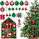Kerstballen, kerstboomversiering, decoratieset, kunststof kerstballen met ophanghaakjes, kerstboomballen, decoraties voor Kerstmis, 70 stuks, wit