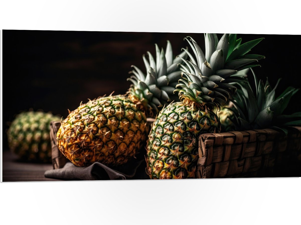 PVC Schuimplaat - Eten - Fruit - Ananas - 100x50 cm Foto op PVC Schuimplaat (Met Ophangsysteem)