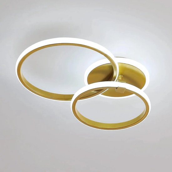 LuxiLamps - Ring Plafondlamp Goud - Met - lamp - Met - Woonkamerlamp - Moderne lamp