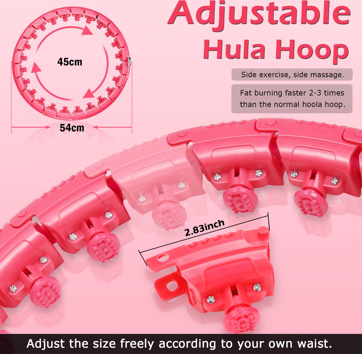 Cerceau Lesté 24 Sections Amovible Smart Hula Hoop 2 En 1 Équipement De