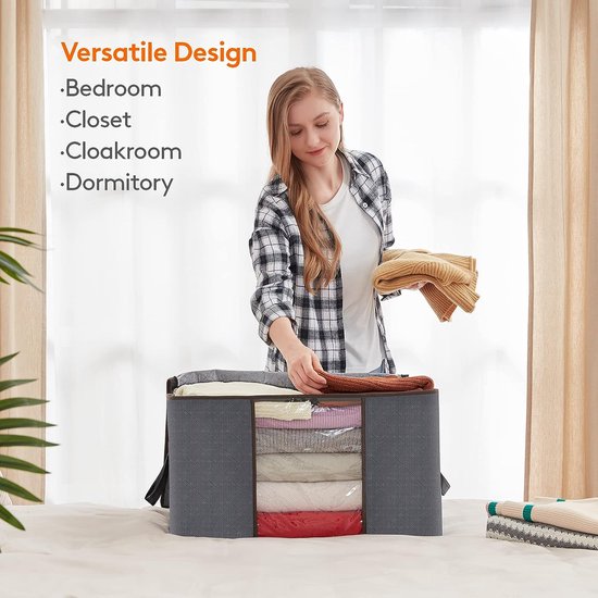 Vautvis 5 stuks kledingopbergdozen, 100L Waterdichte Garderobe Organisator, Opbergdozen, Kleding Opbergzakken, Verhuisdozen, Versterkte Handvatzakken voor het Opslaan van Kleren, Dekens Vautvis 5 stuks kledingopbergdozen, 100L Waterdichte Garderobe Organisator, Opbergdozen, Kleding Opbergzakken, Verhuisdozen, Versterkte Handvatzakken voor het Opslaan van Kleren, Dekens