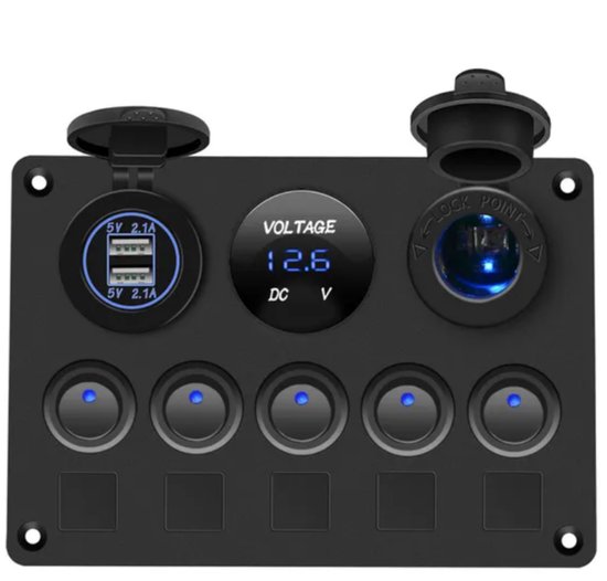 KESSER® Accubox Voor Boot, Camper Of Elektromotor - Met USB, 12V En LED Display - Zwart