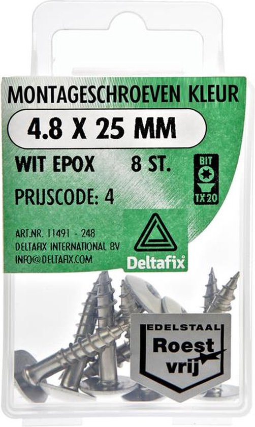 Zelftappende schroeven wit (100 stuks) - Antos Bouw B.V