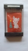 merkloze handwarmer herbruikbaar - muis met kerstboom